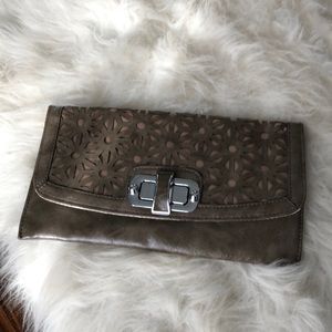 Grey / taupe clutch NWOT